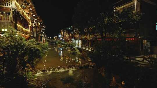 肇兴侗寨黎平冬天夜景