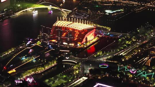 2023年广州国际灯光节绝美夜景航拍高清视频