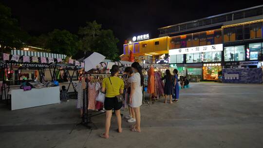 街头路边摊地摊经济市井集市街景夜市