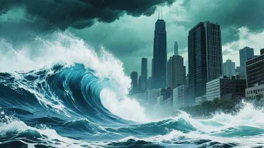 自然与城市碰撞的冲击浪