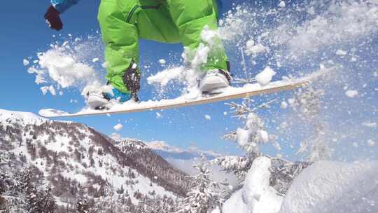森林滑雪场 户外滑雪 阿勒泰滑雪场视频素材模板下载
