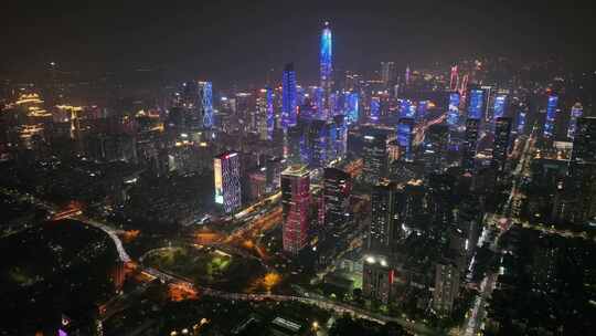 深圳城市夜景航拍