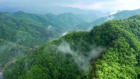 风景秦岭大自然青山绿水山川湖面春天