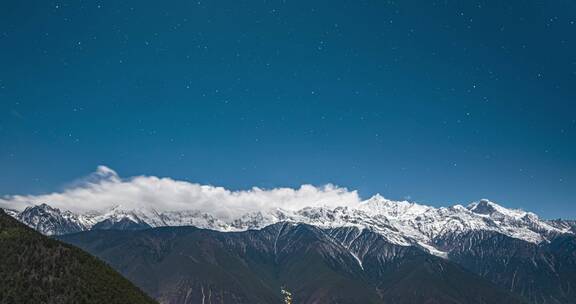 梅里雪山卡瓦格博日照金山朝霞银河月照金山