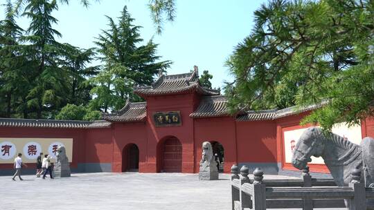 洛阳白马寺国际佛殿泰国寺庙古建筑光影视频素材模板下载