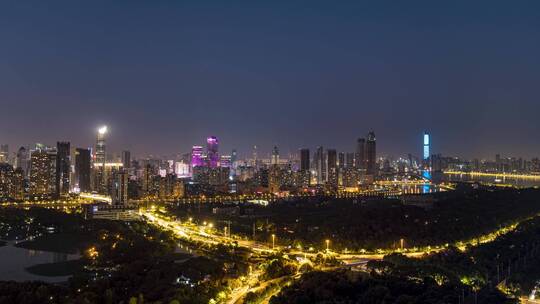 武汉地标武汉夜景延时摄影