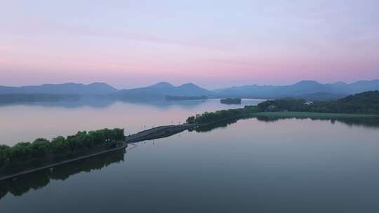 杭州西湖日出朝霞2视频素材模板下载