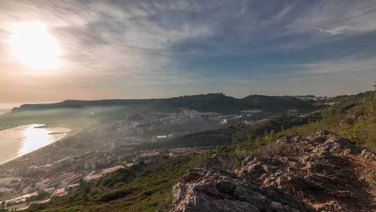 Sesimbra，葡萄牙，超延时，云