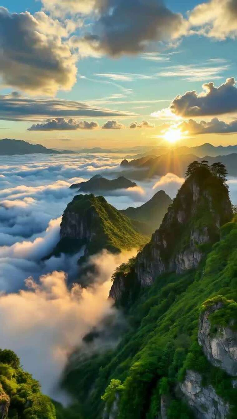 山间云海日出风景