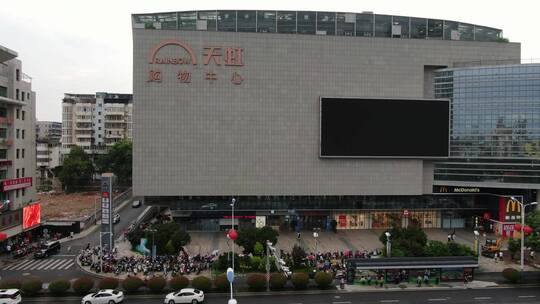 城市风光江西吉安购物商业圈航拍视频视频素材模板下载