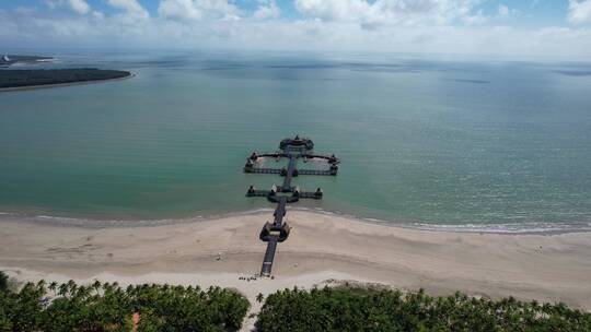 海上建筑物 航拍 海上图书馆