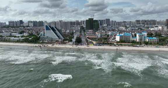 北海侨港海滩海景航拍