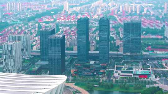 上海前滩的建筑群