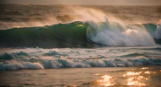 大海海浪阳光海洋浪花海水大气震撼开场片头