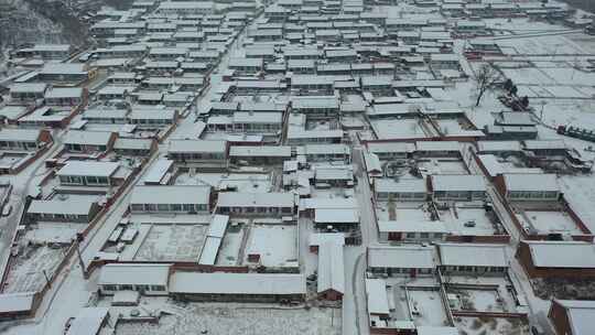 4K航拍北方雪景农村