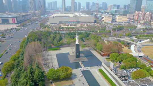 南京市侵华日军南京大屠杀纪念馆航拍素材