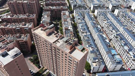 城市小区住宅楼航拍