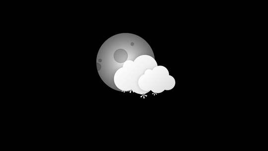 可爱卡通动画云雾聚集下雨 带通道