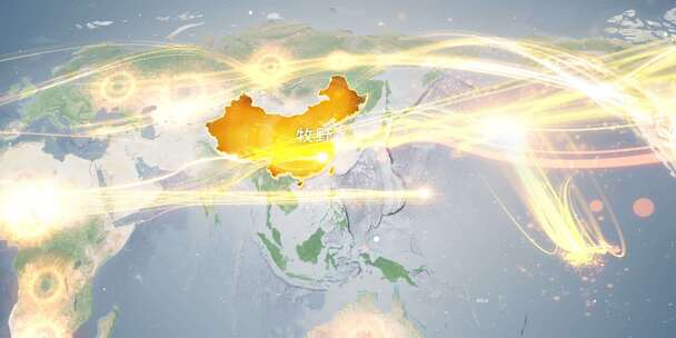 新乡牧野区地图辐射到世界覆盖全球连线 7