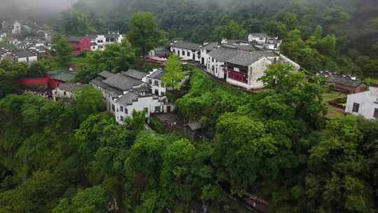 (4k)安徽省黄山市齐云山天街村悬崖民居航拍