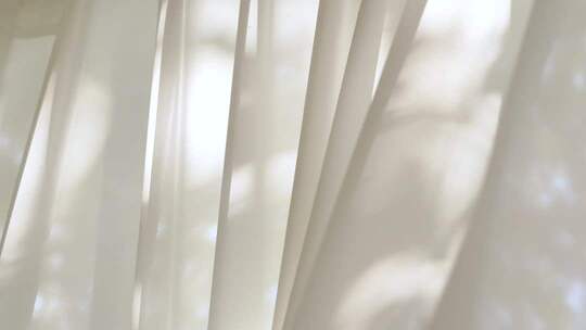 唯美清新窗帘飘动房间光影