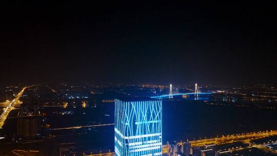 浦东前滩商圈夜景航拍