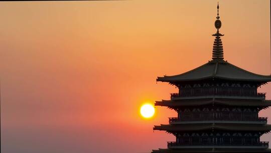 航拍南京地标建筑牛首山风景区