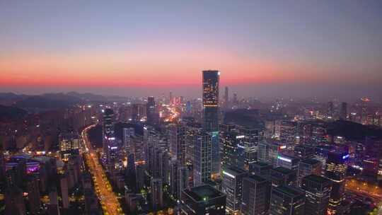 4k航拍山东济南汉峪金谷夜景