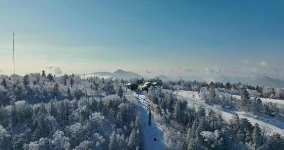 北大壶滑雪场空镜航拍