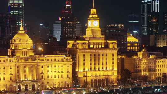 上海 外滩夜景  历史建筑