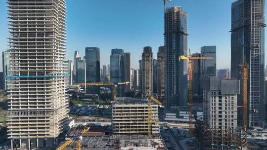 摩天大楼建造建筑工地航拍