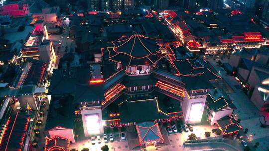 大唐西市夜景视频素材模板下载
