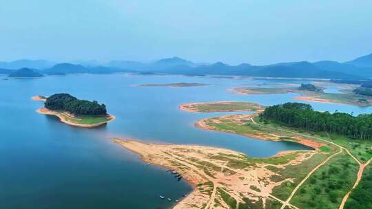 航拍海南儋州松涛水库