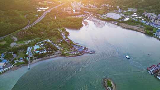 惠州大亚湾小桂东升岛海上岛屿风光鸟瞰