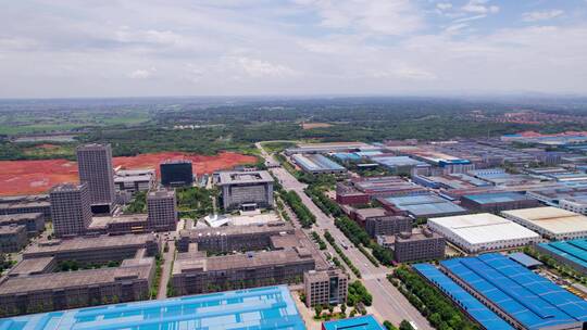 鸟瞰湖南省大学科技产业园宁乡工业园视频素材模板下载