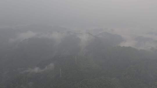 湖南湘西高山云海户外自然风光航拍