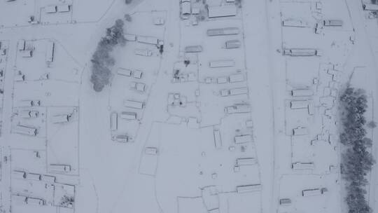 新疆 禾木 雪屋 航拍 冬季