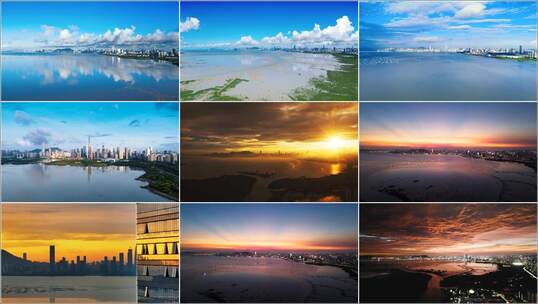 深圳南山区红树林深圳湾高清在线视频素材下载