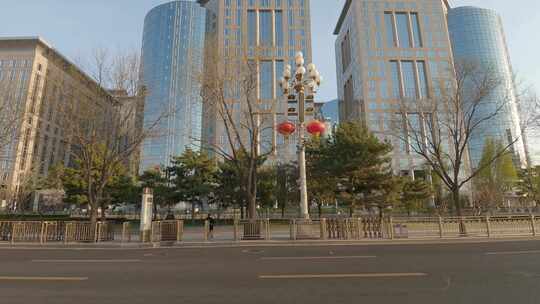 北京市长安街天安门车右行车空镜