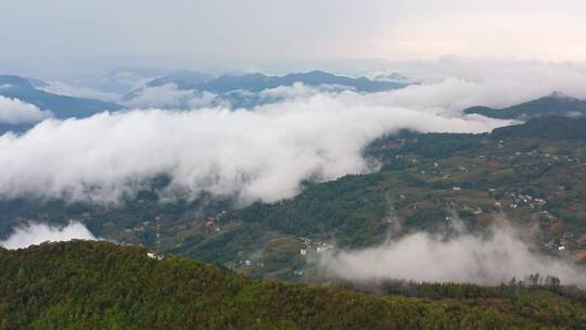 4k航拍高山峡谷云海