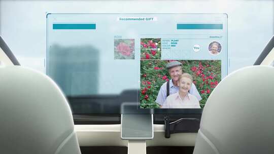 车内智能屏幕显示推荐礼物画面