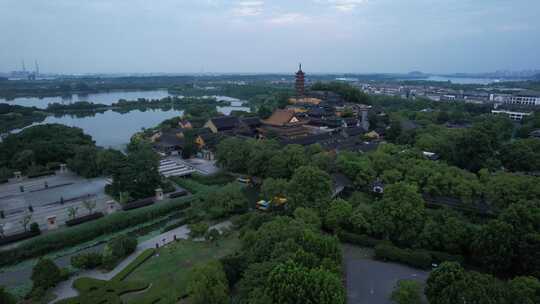 镇江金山公园景区金山寺航拍