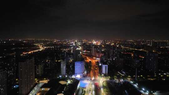 4K航拍江苏苏州昆山城市夜景