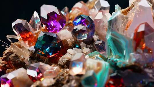 多彩水晶特写素材