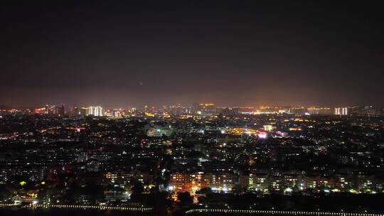 城市夜景航拍夜晚小区建筑泉州丰泽西湖夜景