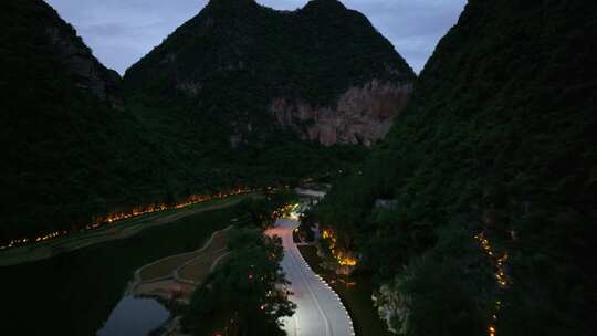 布依峰林景区夜景航拍