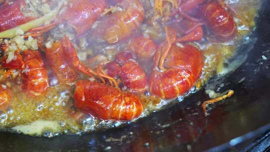 小龙虾素材 烹饪蒜蓉小龙虾