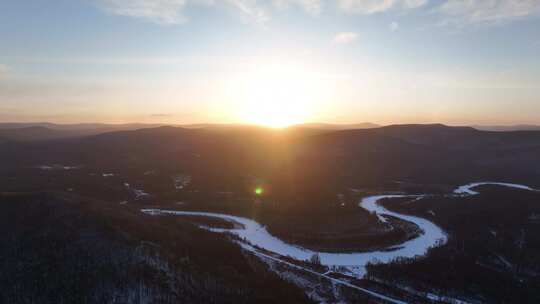 航拍大兴安岭林海雪原风光合集