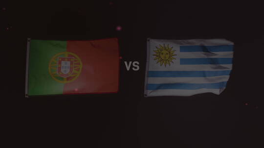 卡塔尔足球世界杯葡萄牙队对战乌拉圭队视频素材模板下载