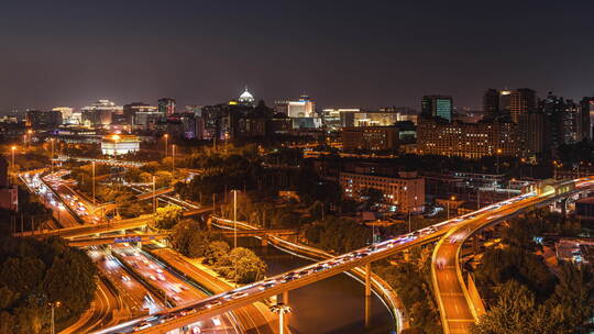 8k_北京东便门立交桥城市日转夜延时摄影